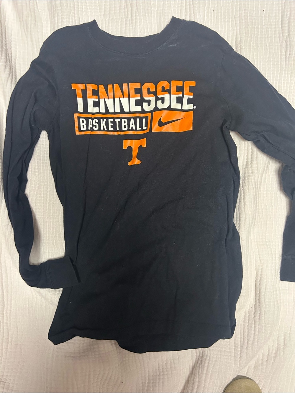 Nike Navy and Orange Tennessee Basketball Long Sleeve Tee - Kids